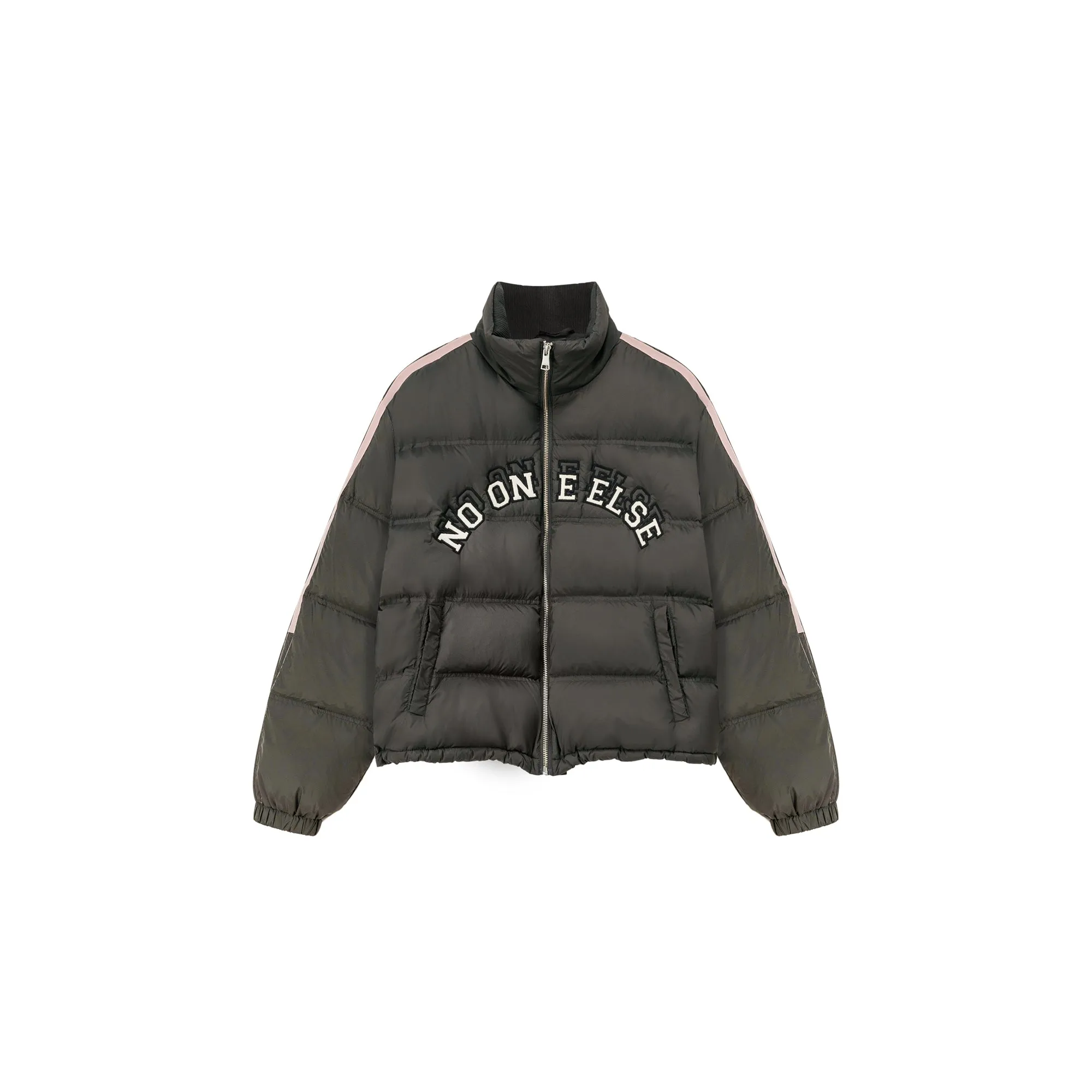 Logo Duck Down High Neck Padded Jacket