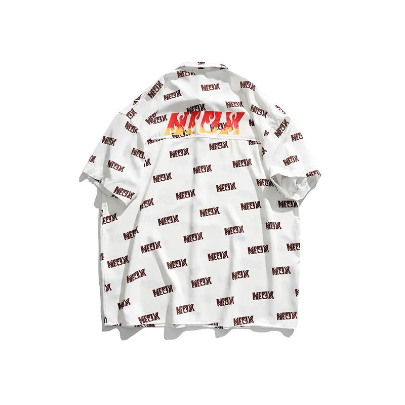 Men's T-Shirt Summer Men's Case Printed Shirt Casual Short Sleeve