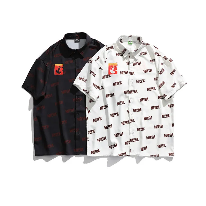 Men's T-Shirt Summer Men's Case Printed Shirt Casual Short Sleeve