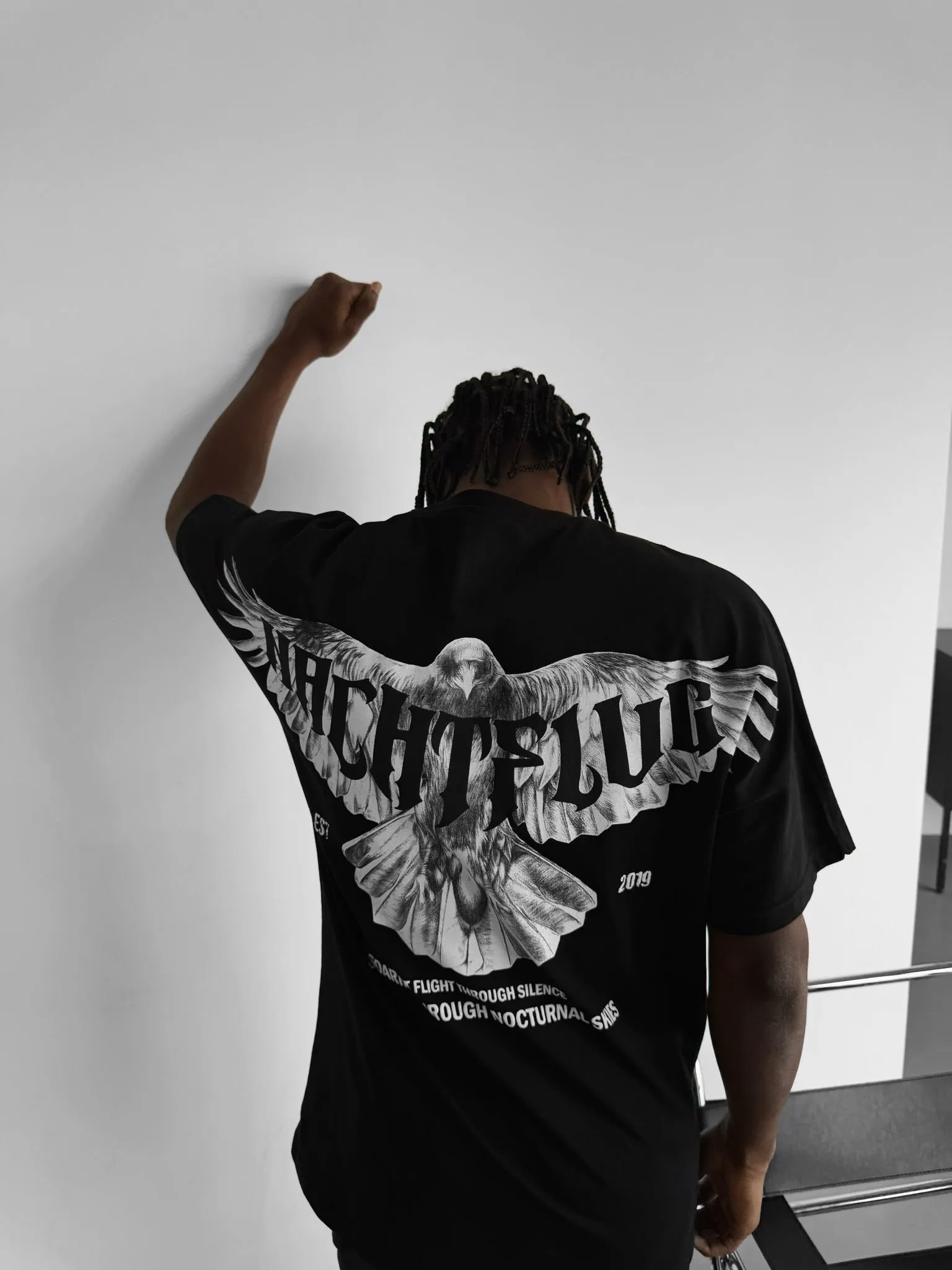 Oversize "Nachtflug" T-Shirt - Black