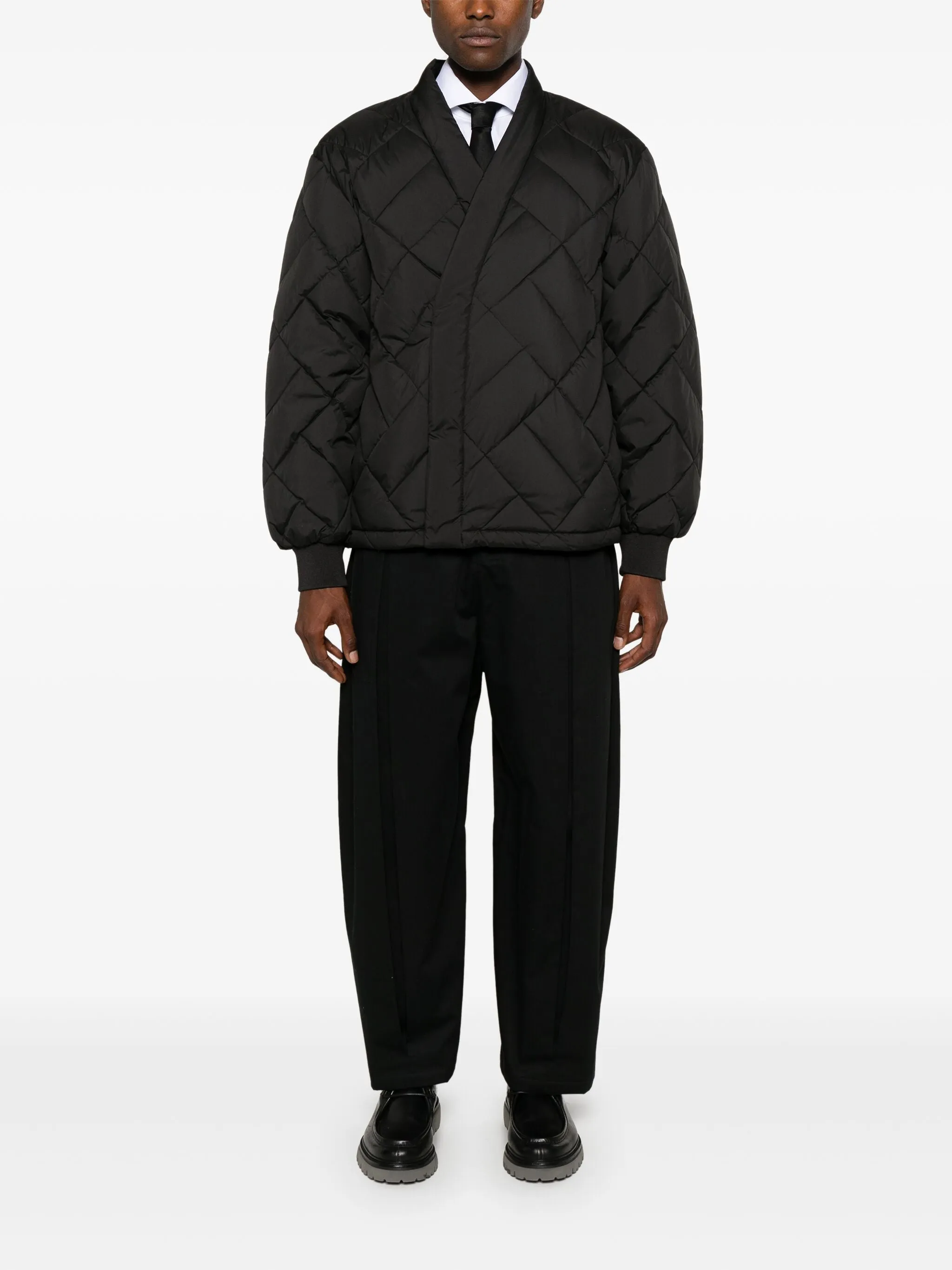 Wrap-Design Padded Jacket